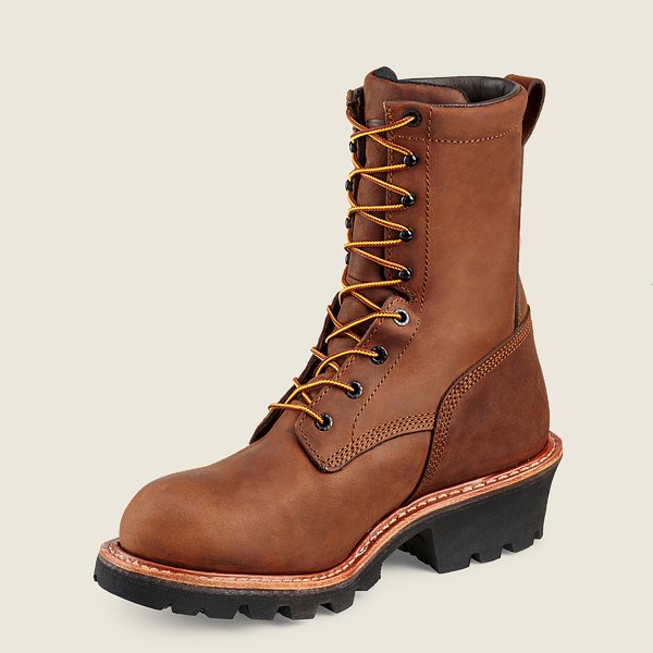 Red Wing Work Boots Loggermax - 9-inch Waterproof Soft Toe - Brown - Mens ICX597826